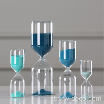 นาฬิกาทรายสูง Borosilicate Glass Blue Hourglass Timer